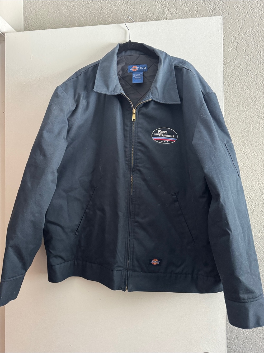 Dickies Men’s Black Bomber Jacket with Fast and Furious Patch